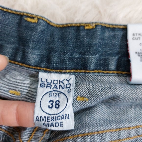 Vintage Lucky Brand Men's 183 Boot Legs Short Inseam Denim Jeans Siz 38 - Picture 10 of 13